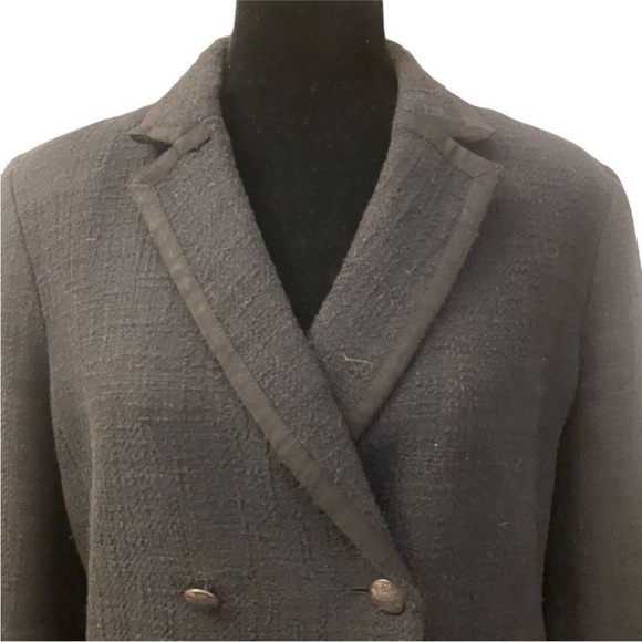 BANANA REPUBLIC Black Double-Breasted Textured Women's Blazer - Picture 4 of 16